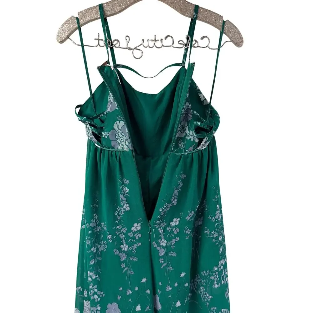 Free People Green Floral Jumpsuit 0 Strappy